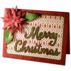 merry christmas poinsettia card