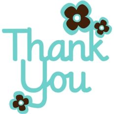 'thank you' with flowers