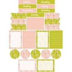 blush and green blooms planner stickers