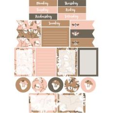 pink blooms planner stickers