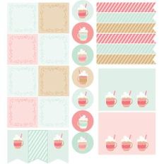 peppermint cocoa planner stickers