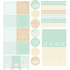 swans and snowflakes planner stickers