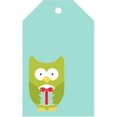 owl present gift tag