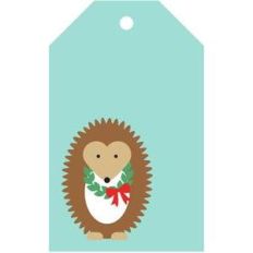 hedgehog wreath gift tag