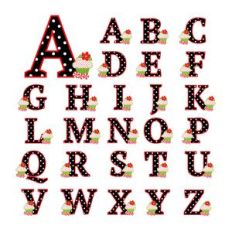 polka dot cupcake alphabet