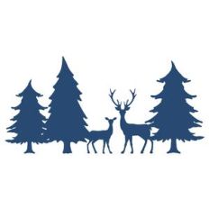deer family in forest border