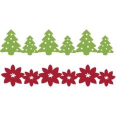 christmas tree poinsettia borders