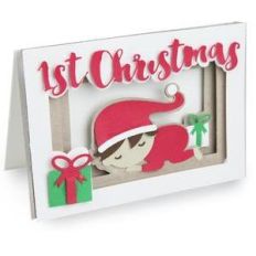 first christmas folded shadow box card
