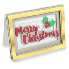 merry christmas gold shadow box folded card