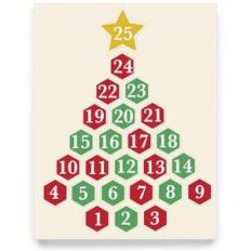 advent calendar - tree hexagon 25 days