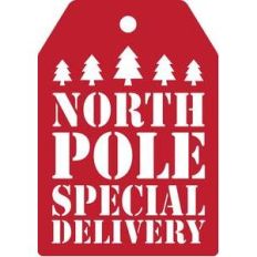 north pole special delivery tag