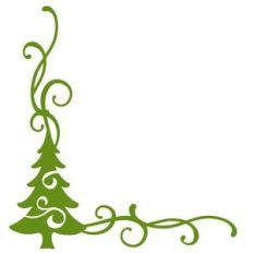 christmas tree flourish corner border