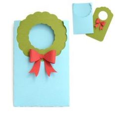 christmas wreath gift card envelope