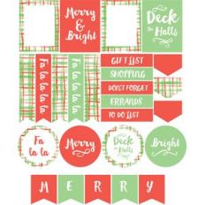 christmas plaid planner stickers