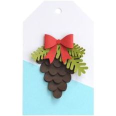 pinecone and bough gift tag