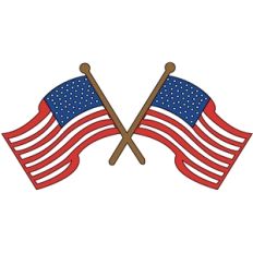 american flags crossed