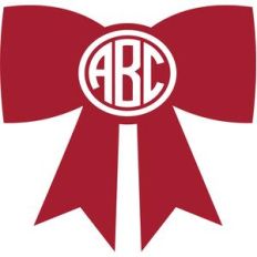 christmas bow monogram