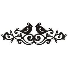 christmas birds swirl border