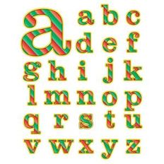 christmas striped lower case alphabet