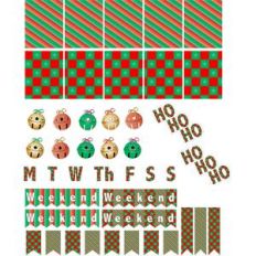checkered w/bells holiday stickers