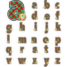 checkered w/bells lower case alphabet