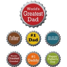 father's day bottle caps words- phrases