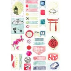 japanese watercolor planner stickers