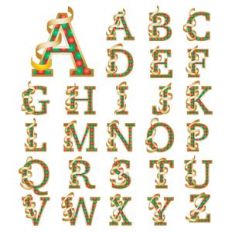 plaid, ribboned alphabet