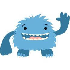 fluffy blue monster