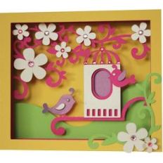 5x7 spring birds shadow box card