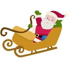 santa in sleigh