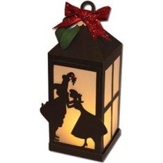 santa kissing momma lantern (flameless)