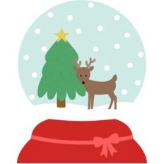 snow globe tree and deer