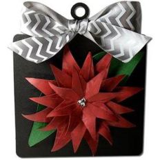 poinsettia 3d gift tag