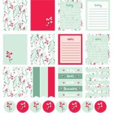 winter berries and leaves planner stickers- erin condren