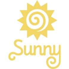 'sunny' word logo phrase set