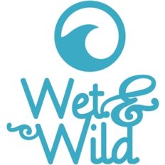 'wet and wild' word logo set