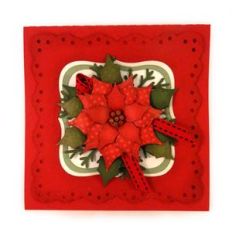 poinsettia doily frame card