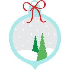 snowy ornament tag