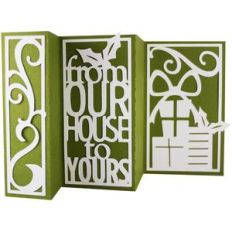 accordion fold card - from our house to yours