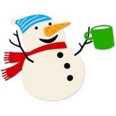 snowman with mug paper piecing