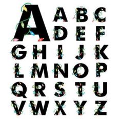 christmas lights alphabet
