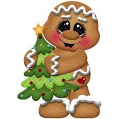 christmas gingerbread holding tree