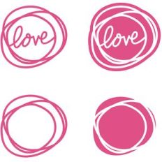 love word hand lettered scribble circle
