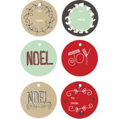 holiday tidings round gift tags