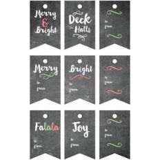 christmas chalkboard gift tag flags