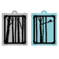 christmas tags - birch trees