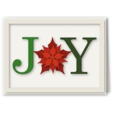 joy letters a6 card with poinsettia