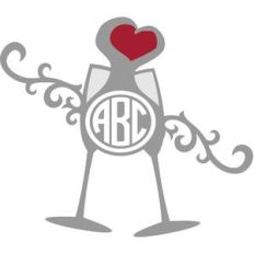 champagne toast monogram
