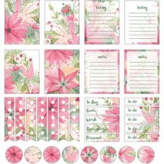 watercolor daisy bouquet planner stickers